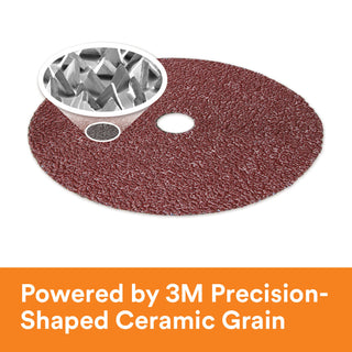 3M Cubitron II Fibre Disc 982C, 80+, 5 in x 7/8 in, Die 500P,25/Inner