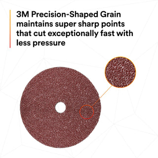 3M Cubitron II Fibre Disc 982C, 80+, 5 in x 7/8 in, Die 500P,25/Inner