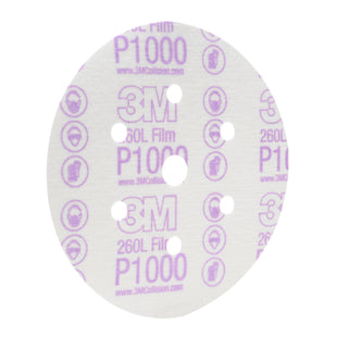 3M Hookit Finishing Film Abrasive Disc 260L, 01069, 6 in, Dust Free,
P1000