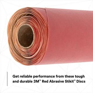 3M Red Abrasive Stikit Disc, 01106, 6 in, P600 grade, 100 discs per
roll