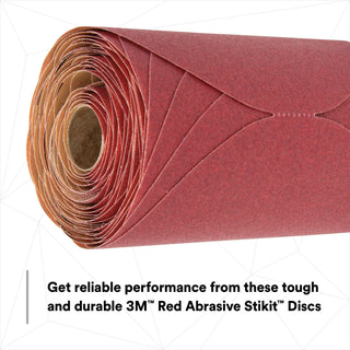 3M Red Abrasive Stikit Disc, 01114, 6 in, P120 grade, 100 discs perroll