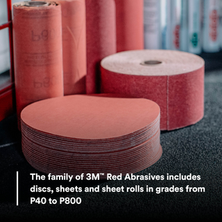 3M Hookit Red Abrasive Disc 316U, 01187, 6 in, P800, 50 discs per
carton