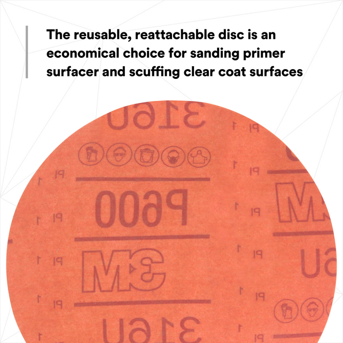 3M Hookit Red Abrasive Disc, 01189, 6 in, P600, 50 discs per carton