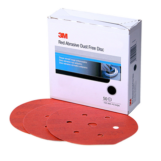 3M Hookit Red Abrasive Disc, 01189, 6 in, P600, 50 discs per carton