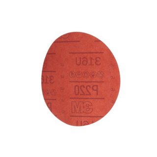 3M Hookit Red Abrasive Disc, 01221, 6 in, P220, 50 discs per carton