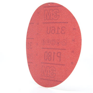 3M Hookit Red Abrasive Disc, 01222, 6 in, P180, 50 discs per carton