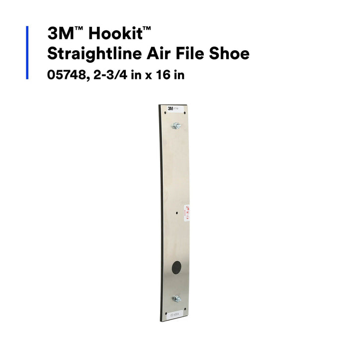 3M Hookit Straightline Air File Shoe, 05748, 2 3/4 in x 16 in, 5 percase