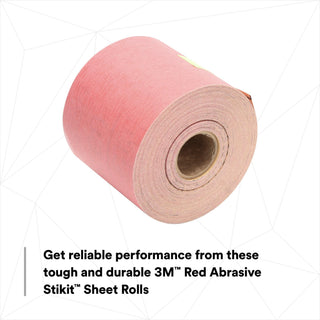 3M Red Abrasive Stikit Sheet Roll, 01681, P400, 2-3/4 in x 25 yd