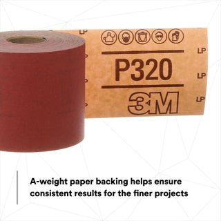 3M Red Abrasive Stikit Sheet Roll, 01682, P320, 2-3/4 in x 25 yd