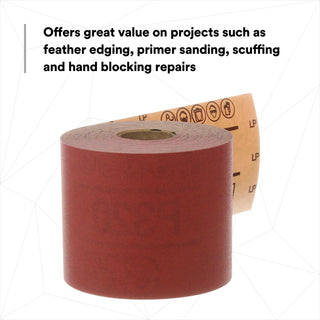 3M Red Abrasive Stikit Sheet Roll, 01685, P180, 2-3/4 in x 25 yd