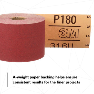 3M Red Abrasive Stikit Sheet Roll, 01685, P180, 2-3/4 in x 25 yd