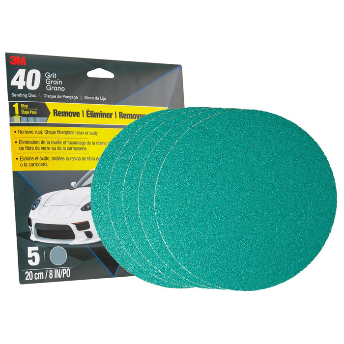 3M Green Corps Sanding Disc with Stikit Attachment, 31550, 8 in, 40
grit