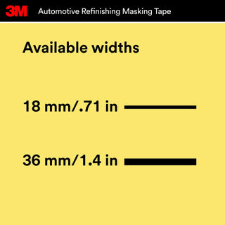 3M Automotive Refinish Masking Tape, 03423, 18 mm x 32 m