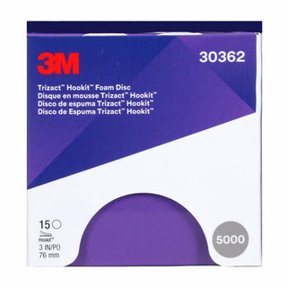 3M Trizact Hookit Foam Disc 30362, P5000, 3 in, 15 Discs/Carton