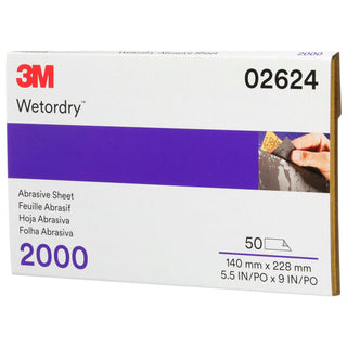 3M Wetordry Abrasive Sheet, 02624, 2000, heavy duty, 5 1/2 in x 9 in