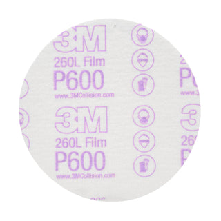 3M Hookit Finishing Film Abrasive Disc 260L, 00955, 5 in, P600