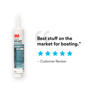 3M Marine Grade Silicone Sealant, PN08027, White, 304 mL Cartridge