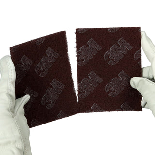 Scotch-Brite Production Hand Pad 8447, HP-HP, A/O Very Fine, Maroon, 6in x 9 in