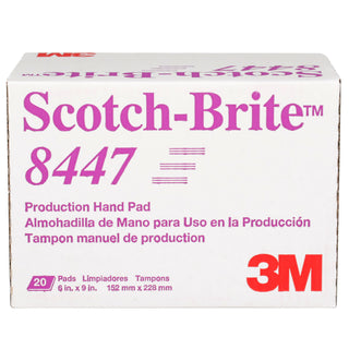 Scotch-Brite Production Hand Pad 8447, HP-HP, A/O Very Fine, Maroon, 6in x 9 in