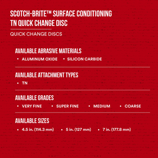 Scotch-Brite Surface Conditioning TN Quick Change Disc, SC-DN, A/O
Coarse