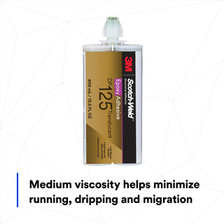 3M Scotch-Weld Epoxy Adhesive DP125, Translucent, 400 mL Duo-Pak