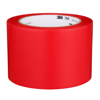 3M General Purpose Vinyl Tape 764, Red, 3 in x 36 yd, 5 mil, 12 Roll/Case