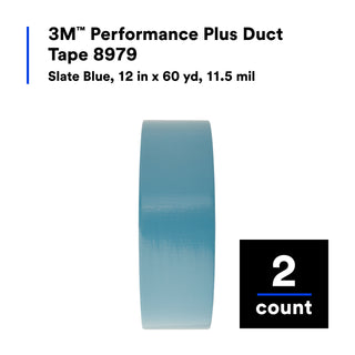 3M Performance Plus Duct Tape 8979, Slate Blue, 12 in x 60 yd, 12.1mil