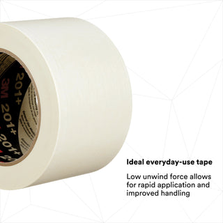 3M General Use Masking Tape 201+, Tan, 72 mm x 55 m, 4.4 mil