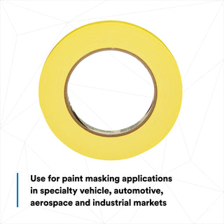 3M Performance Yellow Masking Tape 301+, 12 mm x 55 m, 6.3 mil