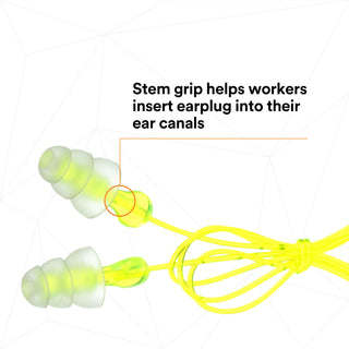 3M Tri-Flange Earplugs P3000, Corded