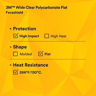 3M Wide Clear Polycarbonate Faceshield WP96X 82582-00000, Flat Stock