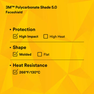 3M Polycarbonate Faceshield Window W96IR5, 82706-10000, Shade 5.0