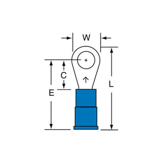 3M Vinyl Insulated Butted Seam Ring Tongue Terminal 12-10-P