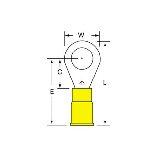 3M Vinyl Insulated Butted Seam Ring Tongue Terminal 13-56-P