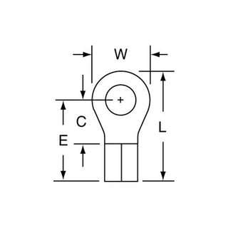 3M Non-Insulated Butted Seam Ring Tongue Terminal 13-10, Max. Temp. 347°F