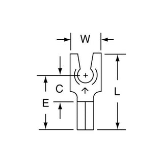 3M Non-Insulated Butted Seam Locking Fork Terminal, SS-31-6