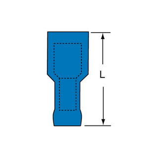 3M Fully Nylon Insulated Butted Seam Female Disconnect, 72F-187-20-NL