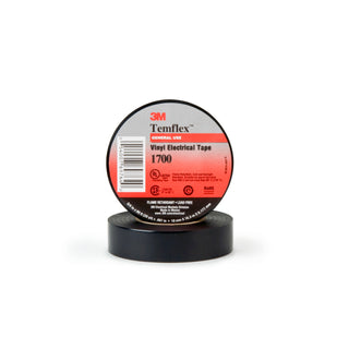 3M Temflex Vinyl Electrical Tape 1700, 1 in x 66 ft, Black