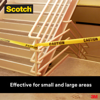 Scotch® Barricade Tape 300, CAUTION, 3 in x 1000 ft, Yellow