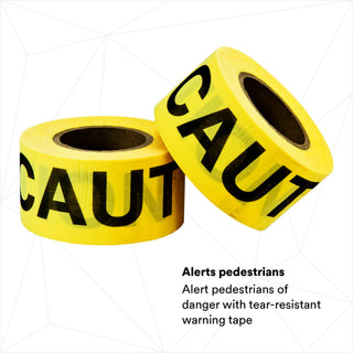 Scotch® Barricade Tape 301, CAUTION, 3 in x 300 ft, Yellow