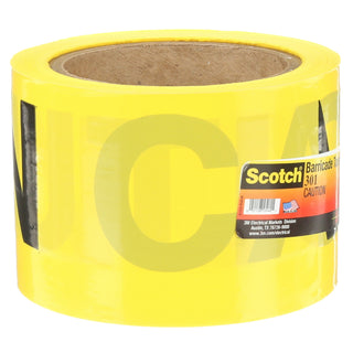 Scotch® Barricade Tape 301, CAUTION, 3 in x 300 ft, Yellow