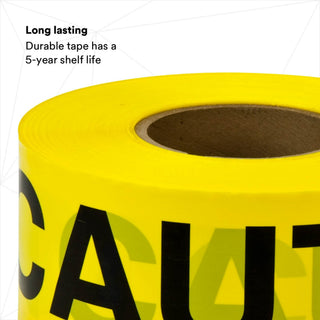 Scotch® Barricade Tape 301, CAUTION, 3 in x 300 ft, Yellow