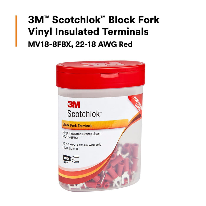 3M Scotchlok Block Fork Vinyl Insulated, MV18-8FBX