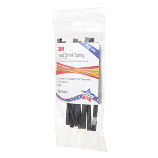 3M Heat Shrink Thin-Wall Tubing FP-301-1/4-6"-Black-10-10 Pc Pks