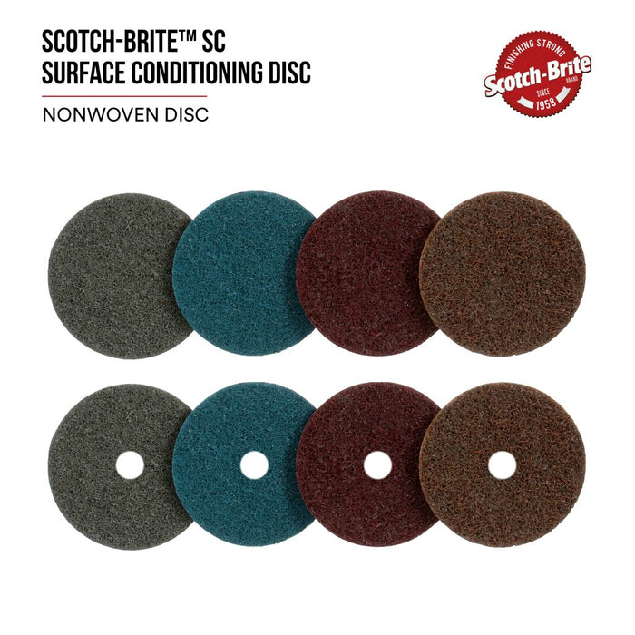 Scotch-Brite Surface Conditioning Disc, SC-DH, A/O Very Fine, 3 in xNH