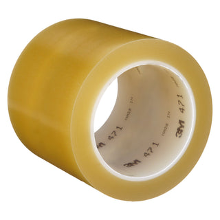 3M Vinyl Tape 471, Transparent, 4 in x 36 yd, 5.2 mil