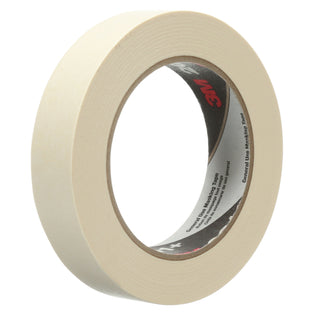 3M General Use Masking Tape 201+, Tan, 24 mm x 55 m, 4.4 mil