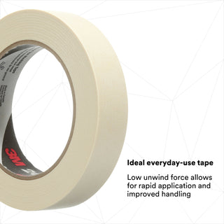 3M General Use Masking Tape 201+, Tan, 24 mm x 55 m, 4.4 mil