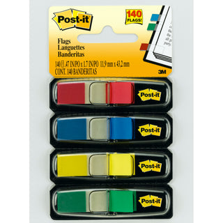 Post-it® Flags 683-4, .47 in x 1.71 in Red, Canary Yellow, Blue, Green