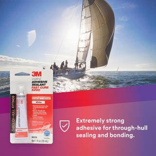 3M Marine Adhesive Sealant 4200FC, Fast Cure, White, 3 oz Tube